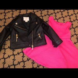 Kate Spade Faux Leather Jacket(2T) Dress(24month)